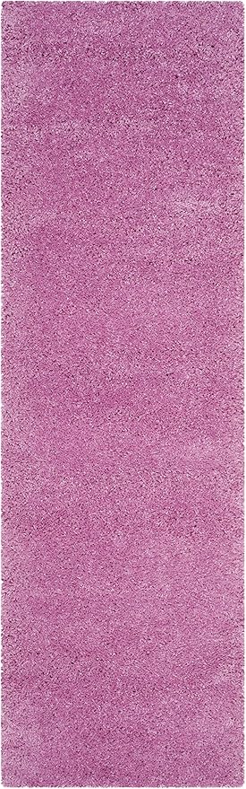 SAFAVIEH Santa Monica Shag Collection 2'3" x 11' Pink SGN725 Solid Non-Shedding Living Room Bedroom Dining Room Entryway Plush 2-inch Thick Runner Rug