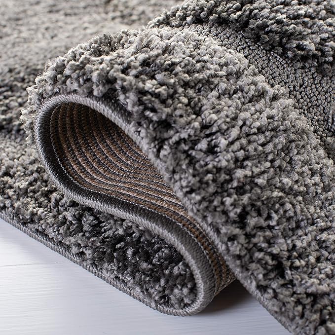 SAFAVIEH Florida Shag Collection Area Rug - 5'3" x 7'6", Grey, Scroll Design, Non-Shedding & Easy to Clean, High-Low Plush Pile, Ideal for Living Room, Bedroom, Dining Space (SG455-8013)