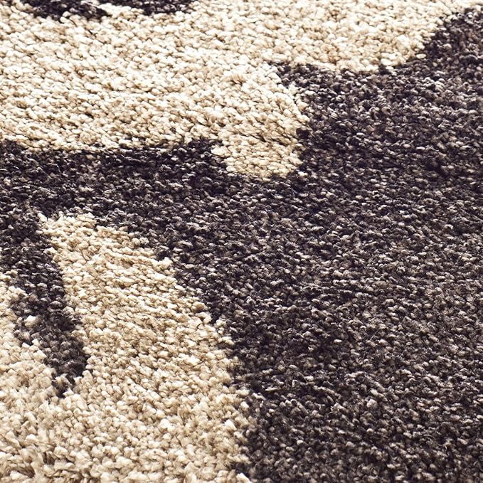 SAFAVIEH Florida Shag Collection Accent Rug - 4' x 6', Dark Brown & Smoke, Non-Shedding & Easy Care, 1.2-inch Thick Ideal for High Traffic Areas in Foyer, Living Room, Bedroom (SG458-2879)