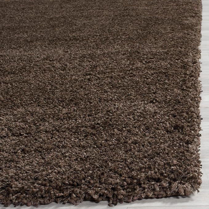 SAFAVIEH Santa Monica Shag Collection 5'3" x 7'6" Brown SGN725 Solid Non-Shedding Living Room Bedroom Dining Room Entryway Plush 2-inch Thick Area Rug