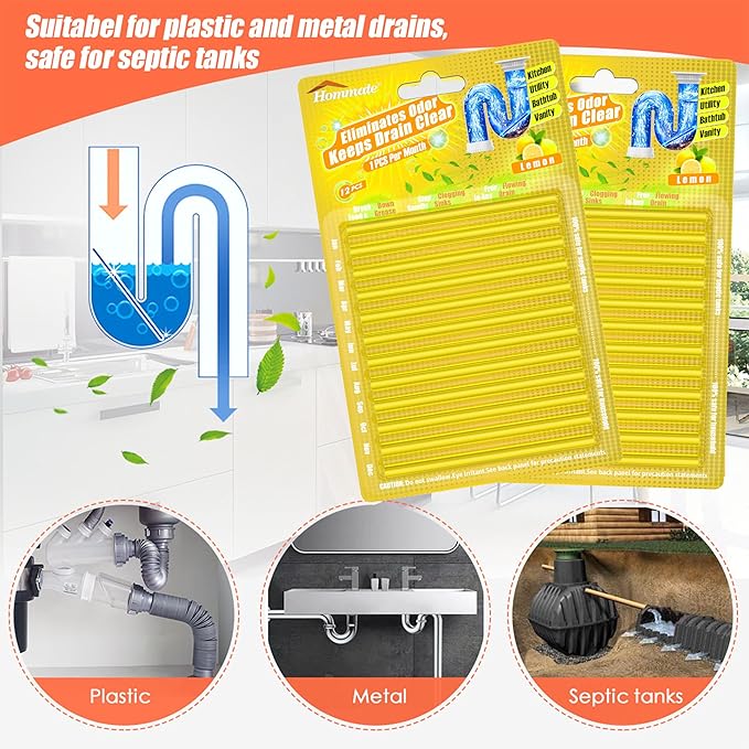 Drain Sticks for Preventing Clogs and Eliminating Smelly Odors - Effective Way to Keep Drains Running Smoothly