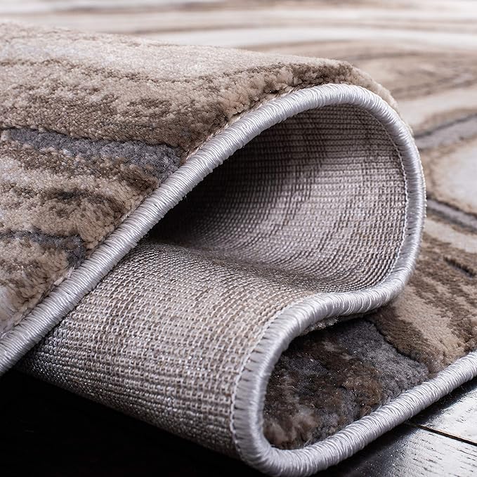 SAFAVIEH Craft Collection 4' Round Gold / Grey CFT819D Modern Abstract Non-Shedding Dining Room Entryway Foyer Living Room Bedroom Area Rug