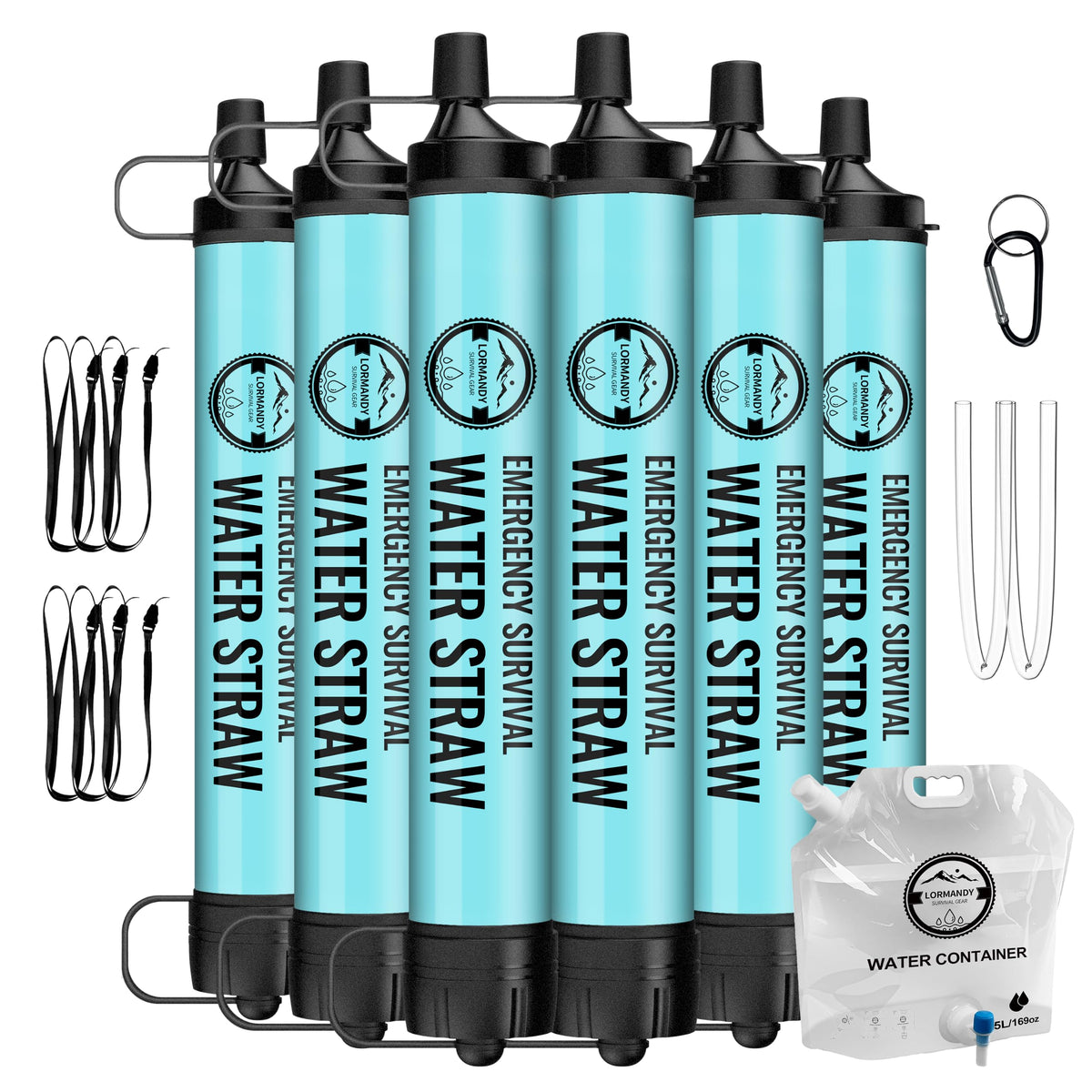 Water Filter Straw 6Packs,New Combo BPA-Free Portable 5L - Image 1