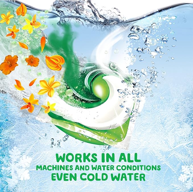 Gain Flings Laundry Detergent Pacs, 60 Count, Island Fresh Scent, with Odor Defense, concentrated laundry soap pacs