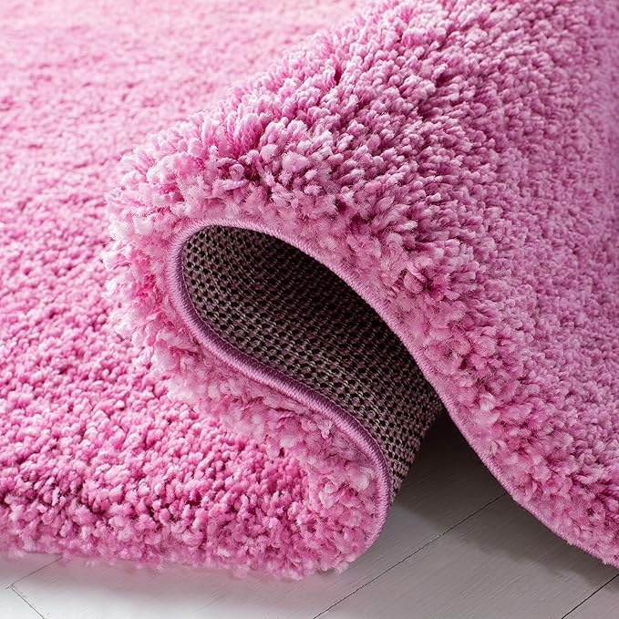 SAFAVIEH Santa Monica Shag Collection 3' x 5' Pink SGN725 Solid Non-Shedding Living Room Bedroom Dining Room Entryway Plush 2-inch Thick Area Rug