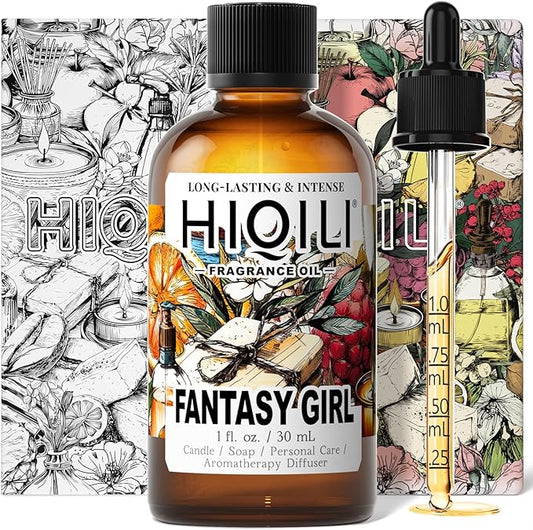 HIQILI Fantasy Girl Fragrance Oil for Candle, Perfume Making, Praline & Pomelo Scents, Long Lasting, Skin & Hair Care Products, Gifts - 1 Fl Oz