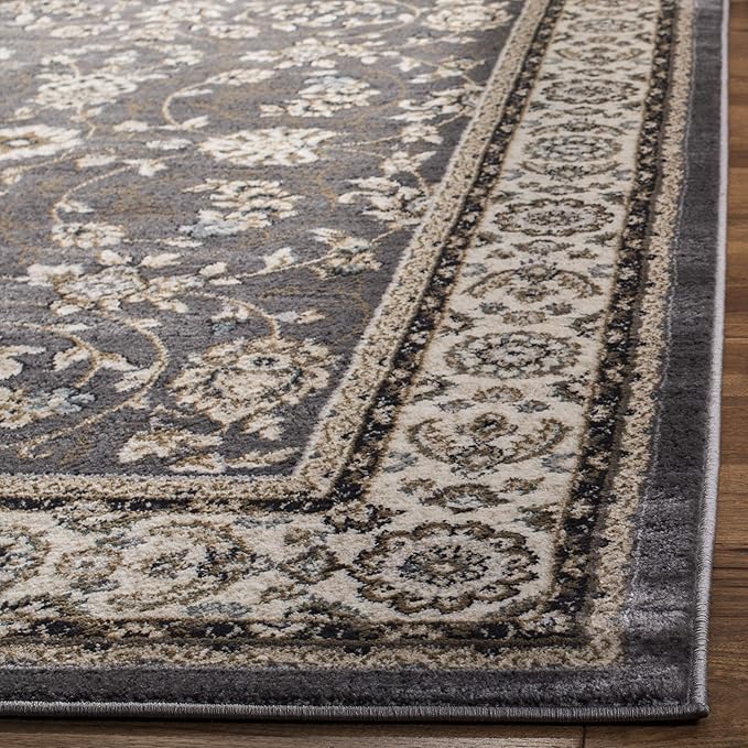 SAFAVIEH Lyndhurst Collection Area Rug - 5'3" x 7'6", Grey & Cream, Traditional Oriental Design, Non-Shedding & Easy Care, Ideal for High Traffic Areas in Living Room, Bedroom (LNH340G)