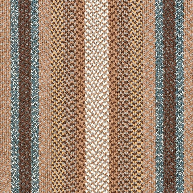 SAFAVIEH Washable Rug Outdoor Braided Collection - 6' x 8', Brown & Multi, Handmade & Reversible, Non-Shedding & Easy to Clean, Ideal for Patio, Backyard, Mudroom (BRD313A)