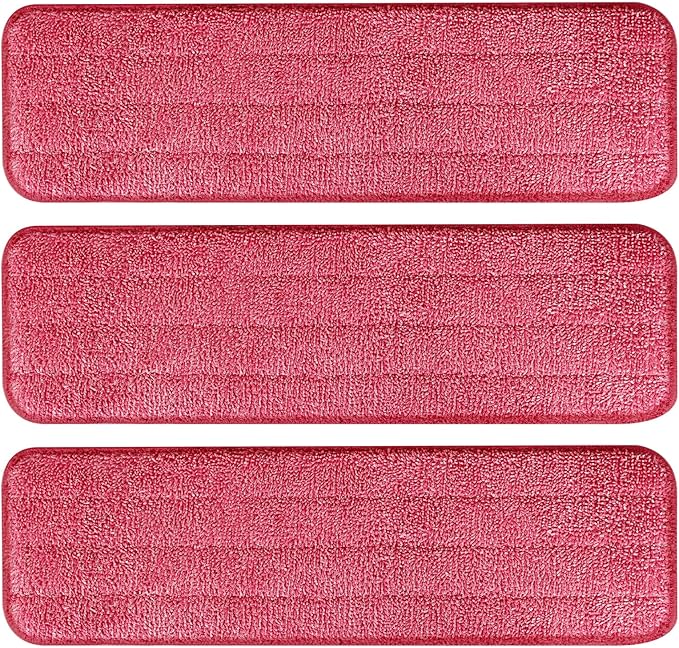 3 Pack Microfiber Cleaning Pads, Reusable Microfiber Mop Pads for 18 Inch Mop, Hardwood Floor Replacement Cleaning Mop Pads, Machine Washes