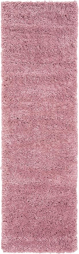 SAFAVIEH Fontana Shag Collection Runner - 2'3" x 6', Pink, Solid Pattern, Non-Shedding & Easy Care, 2-inch Thick, Ideal for The Living Room, Dining, Bedroom (FNT800U)