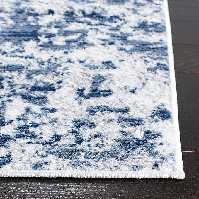 SAFAVIEH Amelia Collection Runner Rug - 2'2" x 8', Navy & Grey, Modern Abstract Design, Non-Shedding & Easy Care, Ideal for High Traffic Areas in Living Room, Bedroom (ALA705N)