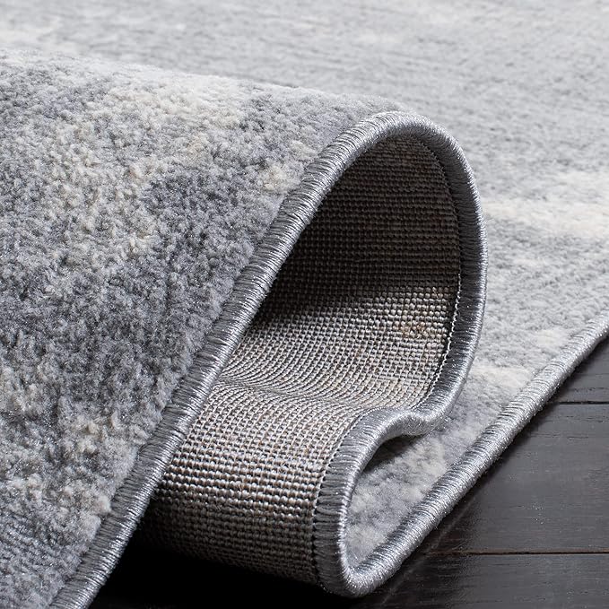 SAFAVIEH Jasper Collection Runner Rug - 2' x 12', Light Grey & Ivory, Modern Abstract Design, Non-Shedding & Easy Care, Ideal for High Traffic Areas in Living Room, Bedroom (JSP101F)