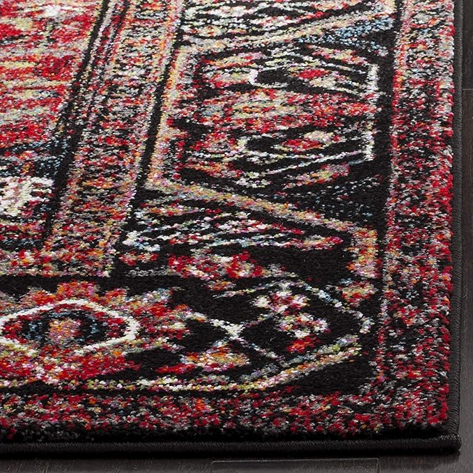 SAFAVIEH Vintage Hamadan Collection Runner Rug - 2'3" x 8', Red & Multi, Oriental Traditional Persian Design, Non-Shedding & Easy Care, Ideal for High Traffic Areas in Living Room, Bedroom (VTH215A)