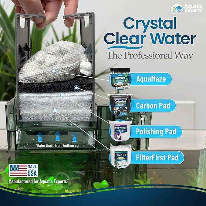 Aquarium Carbon Pad – Cut‑to‑Fit Carbon Infused Filter Pad Media for Crystal Clear Fish Tanks and Ponds, 3/8"–1/2" Thick (24 Inch Width, 36 Inch Long)