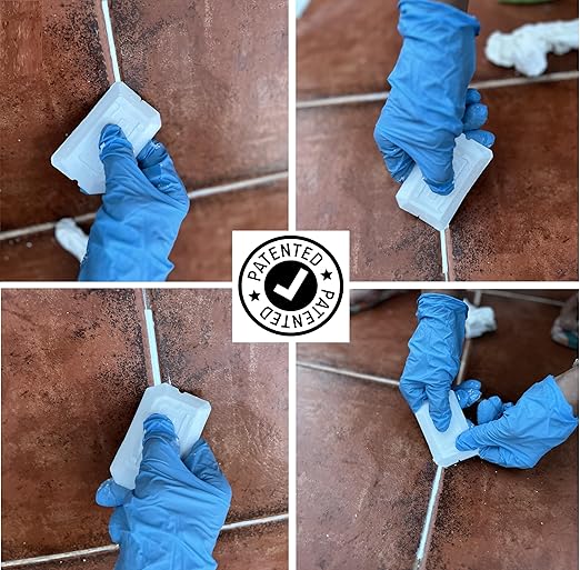 PECTRO Tile Grout Repair Paste, White, 14.1 oz (400 g) Squeeze Tube with Adjustable Spatula - Fast Drying, Odorless Filler for Grout Lines, Cracks & Gaps (Bathroom, Kitchen, Floor Tile) (KIT X 2)