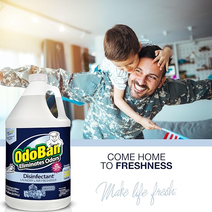 OdoBan Disinfectant Concentrate and Odor Eliminator, Made in The USA, Night Ice Scent, 4 Gallons