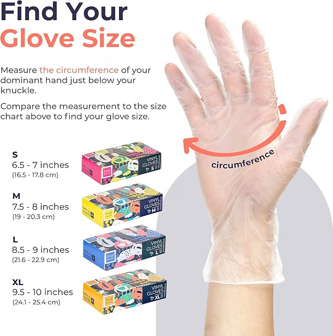 Fit Meal Prep 1000 Pack Disposable Latex Free Large Vinyl Food Prep Gloves - Powder Free, Ideal for Kitchen, Bathroom, Household, Gardening