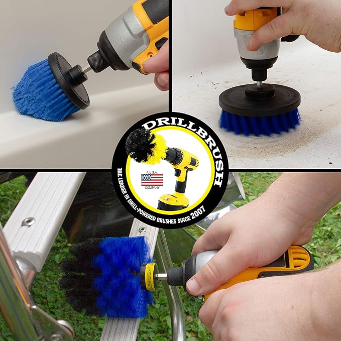 Drill Brush Aquatic Cleaning Brush Set - Fish Tank Accessories - Boat Accessories - Aquarium Scrubbing Kit - Swimming Pool Brushes - Pool Cleaning Household Set - Fish Tank Cleaner - Cleans Boat Seats
