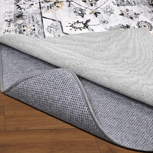 Non Slip Rug Pad Gripper, 5 x 7 Ft Extra Thick Foam Under Area Rug Carpet Pads for Any Hard Surface Floors, Keep Your Carpets Safe and in Place, Prevent Rug from Wrinkling or Buckling
