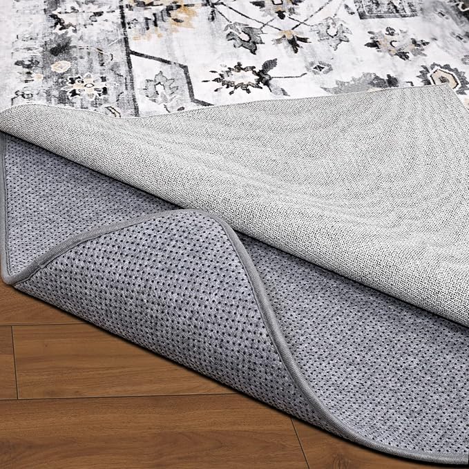 Non Slip Rug Pad Gripper, 10 x 14 Ft Extra Thick Foam Under Area Rug Carpet Pads for Any Hard Surface Floors, Keep Your Carpets Safe and in Place, Prevent Rug from Wrinkling or Buckling