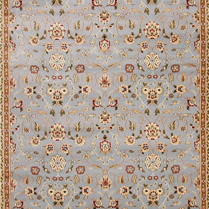 SAFAVIEH Lyndhurst Collection X-Large Area Rug - 11' x 15', Light Blue & Ivory, Traditional Oriental Design, Non-Shedding & Easy Care, Ideal for High Traffic Areas in Living Room, Bedroom (LNH312B)