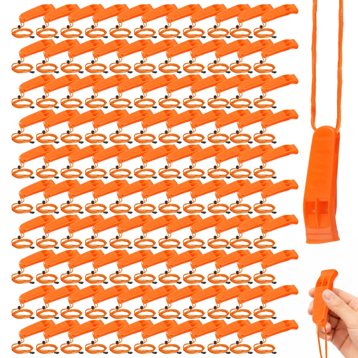 110 Pcs Emergency Whistles with Lanyard, Safety Whistle - Image 1
