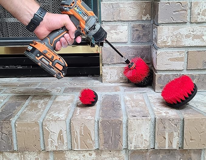 Drill Brush Attachment Set Three Brushes| Bring It On Power Scrubber Brush Cleaning Kit | Plus 6 Inch Extension, Use On Grout, Cars, Bathroom Surfaces, Tile, Baseboard, Shower and Tubs