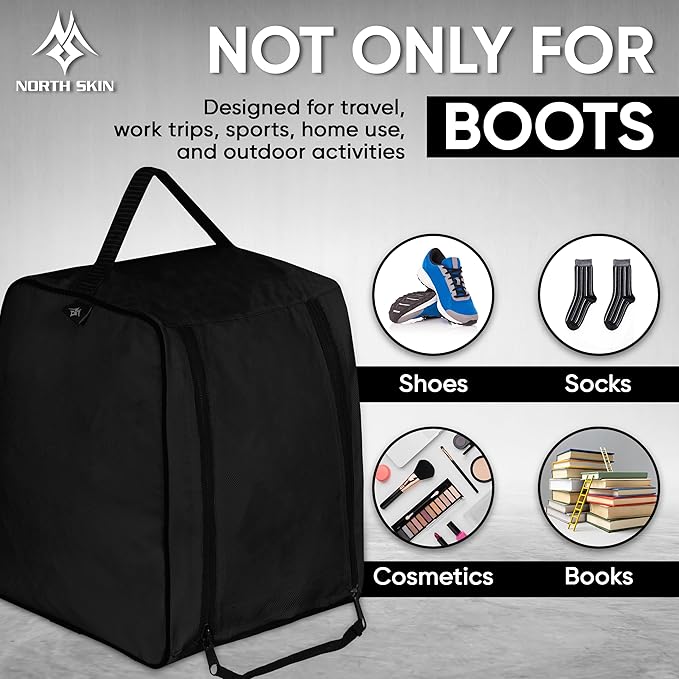 Shoe Bag Waterproof Sports Golf Boot Bag | Odor-Resistant Gym Kit Organiser Storage | Hiking Travel Dust-Proof Storage Bag for Wellington, Cowboy, Football, Rugby, Cricket Shoe (Black)