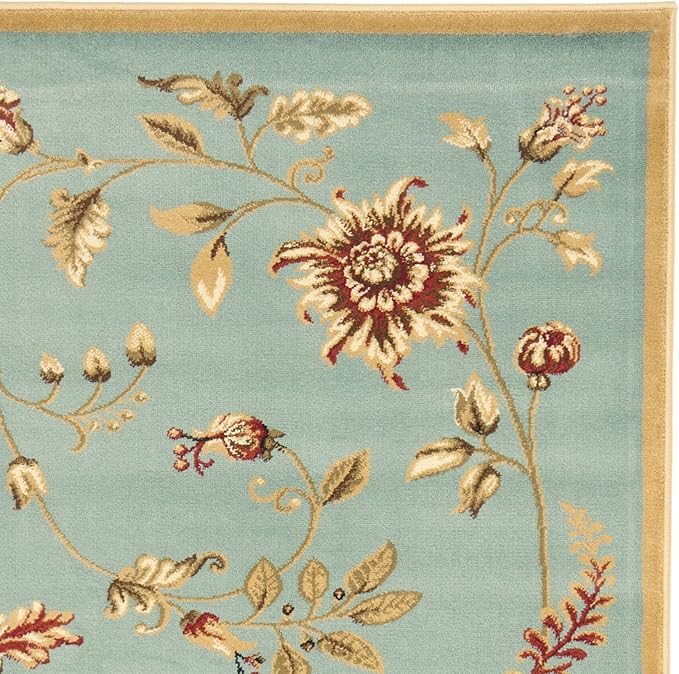 SAFAVIEH Lyndhurst Collection Accent Rug - 3'3" x 5'3", Blue & Multi, Traditional Floral Design, Non-Shedding & Easy Care, Ideal for High Traffic Areas in Entryway, Living Room, Bedroom (LNH552-6591)