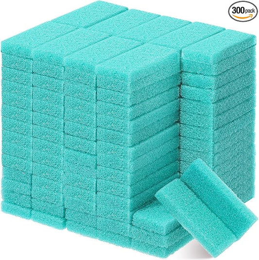 Batiyeer 300 Pcs Pumice Stone Bulk for Feet Scrubber Dead Skin Disposable Foot Pumice Foot Shower Scrubber for Heel Cuticle Callus Remover Bath Spa (Sky Blue)