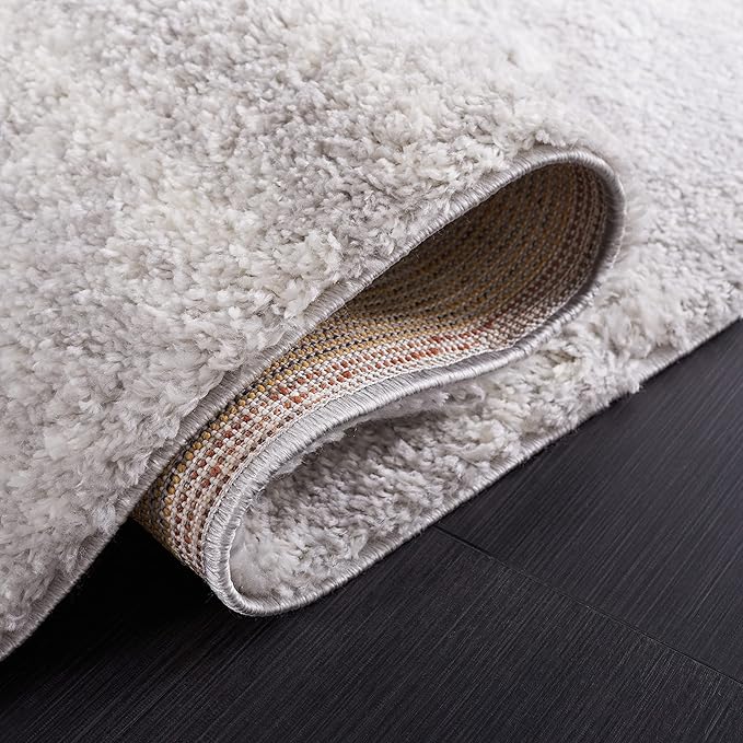 SAFAVIEH Berber Shag Collection Accent Rug - 4' Square, Grey & Ivory, Modern Design, Non-Shedding & Easy Care, 1.2-inch Thick, Ideal for The Living Room, Bedroom, Dining Room (BER563G-4SQ)