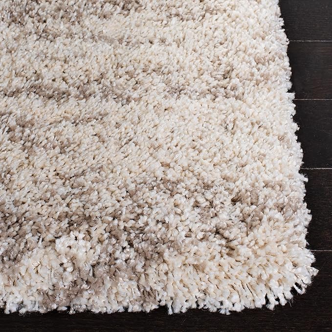 SAFAVIEH Hudson Shag Collection Runner Rug - 2'3" x 8', Ivory & Beige, Modern Design, Non-Shedding & Easy Care, 2-inch Thick Ideal for High Traffic Areas in Living Room, Bedroom (SGH206B)