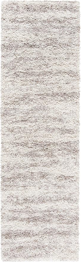 SAFAVIEH Hudson Shag Collection Runner Rug - 2'3" x 6', Ivory & Beige, Modern Design, Non-Shedding & Easy Care, 2-inch Thick Ideal for High Traffic Areas in Living Room, Bedroom (SGH206B)