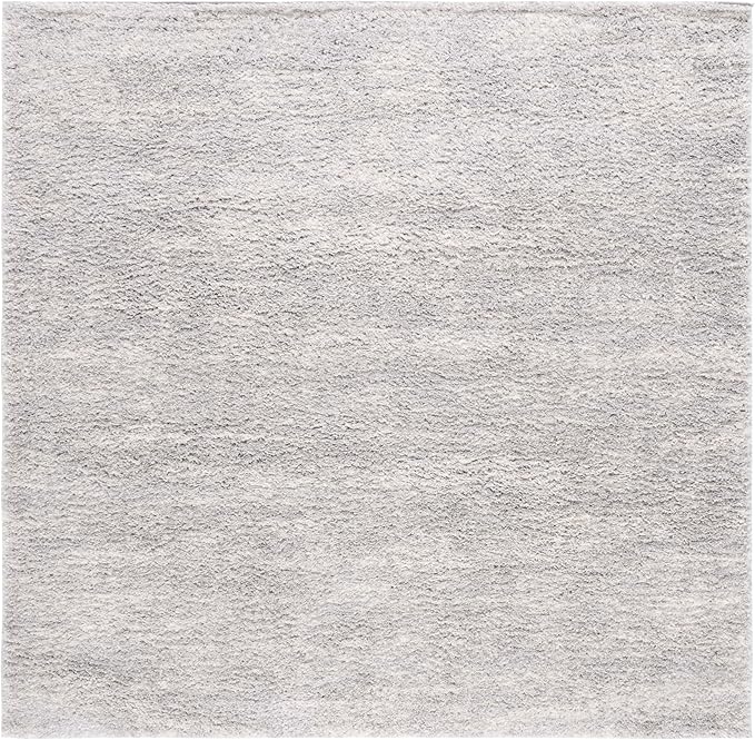 SAFAVIEH Berber Shag Collection Area Rug - 5'1" Square, Grey & Ivory, Modern Design, Non-Shedding & Easy Care, 1.2-inch Thick, Ideal for The Living Room, Bedroom, Dining Room (BER563G-5SQ)