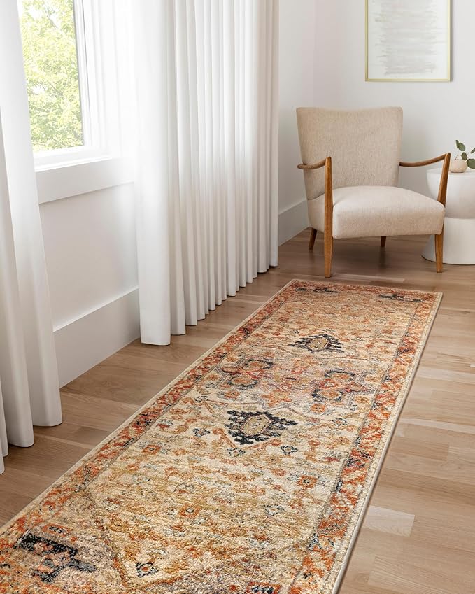 Loloi Jocelyn Collection JOC-01 Sand/Multi 9'-6" x 12'-6" .38" Thick Area Rug