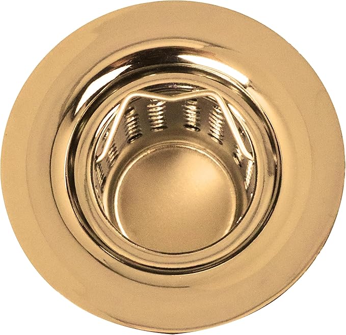 Westbrass Junior Basket Style Bar Sink Strainer, Polished Brass, D218-01