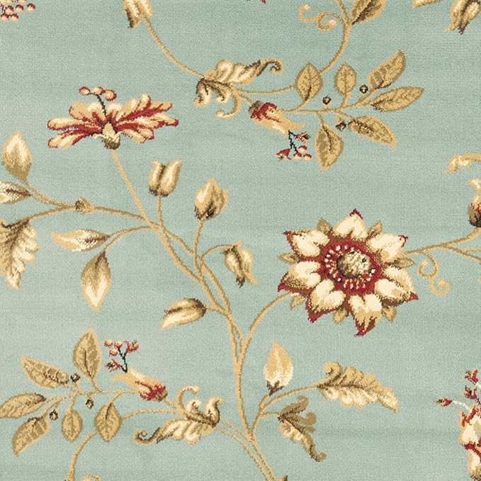 SAFAVIEH Lyndhurst Collection Accent Rug - 3'3" x 5'3", Blue & Multi, Traditional Floral Design, Non-Shedding & Easy Care, Ideal for High Traffic Areas in Entryway, Living Room, Bedroom (LNH552-6591)