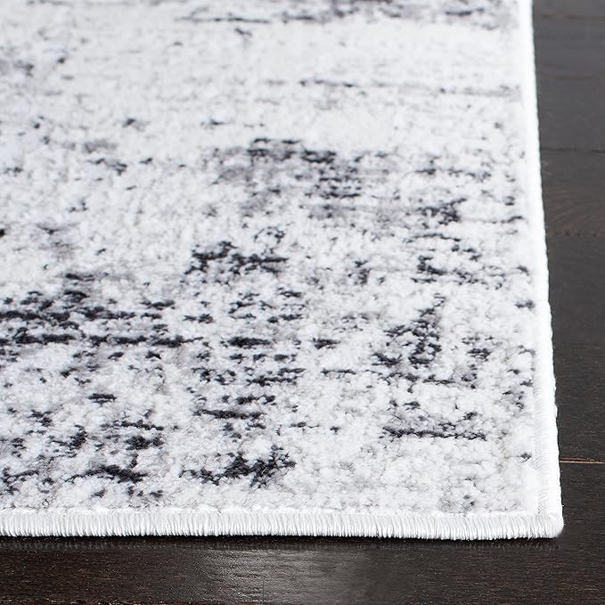 SAFAVIEH Amelia Collection X-Large Area Rug - 12' x 18', Ivory & Grey, Modern Abstract Design, Non-Shedding & Easy Care, Ideal for High Traffic Areas in Living Room, Bedroom (ALA700C)