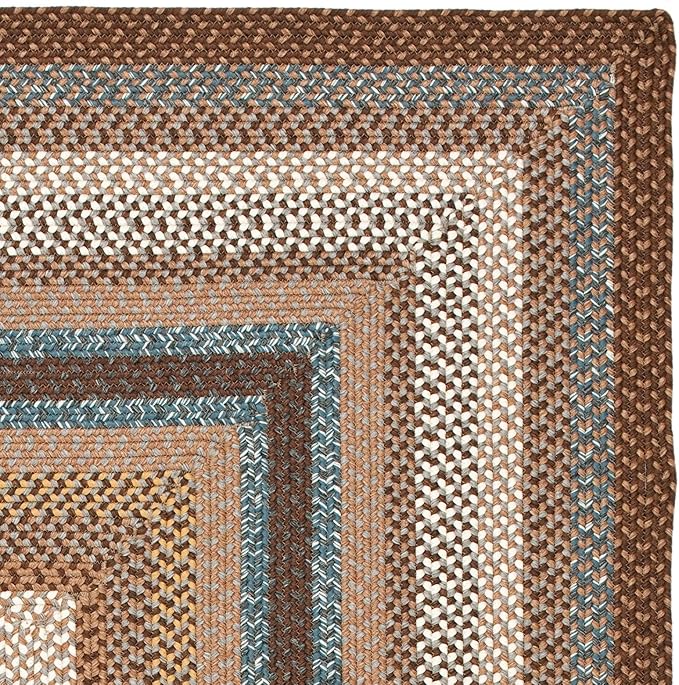 SAFAVIEH Washable Rug Outdoor Braided Collection - 6' x 8', Brown & Multi, Handmade & Reversible, Non-Shedding & Easy to Clean, Ideal for Patio, Backyard, Mudroom (BRD313A)