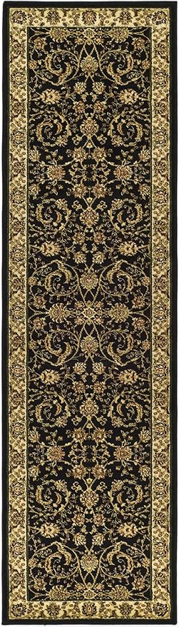 SAFAVIEH Lyndhurst Collection Runner Rug - 2'3" x 10', Black & Ivory, Traditional Oriental Design, Non-Shedding & Easy Care, Ideal for High Traffic Areas in Living Room, Bedroom (LNH219A)