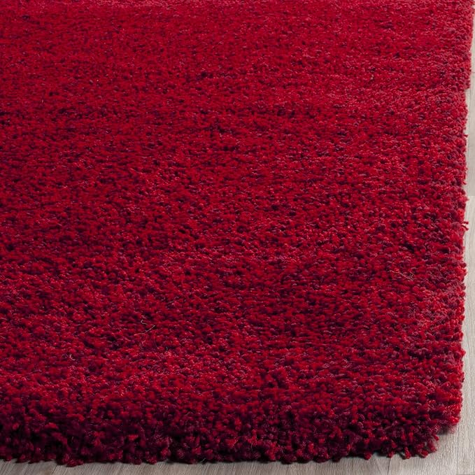 SAFAVIEH Santa Monica Shag Collection 5'3" x 7'6" Red SGN725 Solid Non-Shedding Living Room Bedroom Dining Room Entryway Plush 2-inch Thick Area Rug