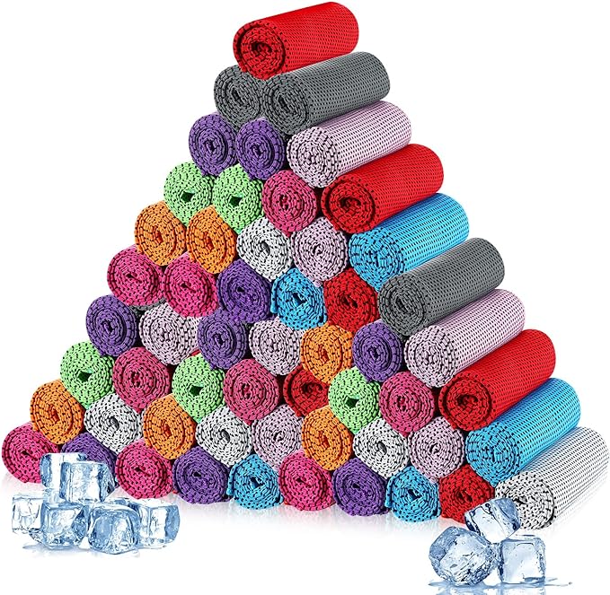 Maitys 1000 Pcs Cooling Towel Bulk, 32 x 12 Inch Microfiber Ice Towel for Neck and Face Cold Soft Breathable Sport Neck Wraps for Hot Weather Athletes Gym Yoga Camping Workout