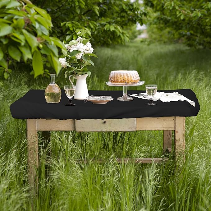 Covers & All Rectangle Table Top Cover, 12 Oz Waterproof UV & Weather Resistant Patio Table Cover, Outdoor Table Cover for Patio Furniture (90" L x 40" W x 5" H, Black)