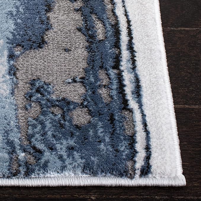 SAFAVIEH Craft Collection Accent Rug - 2'3" x 4', Blue & Grey, Modern Abstract Design, Non-Shedding & Easy Care, Ideal for High Traffic Areas in Entryway, Living Room, Bedroom (CFT819M)