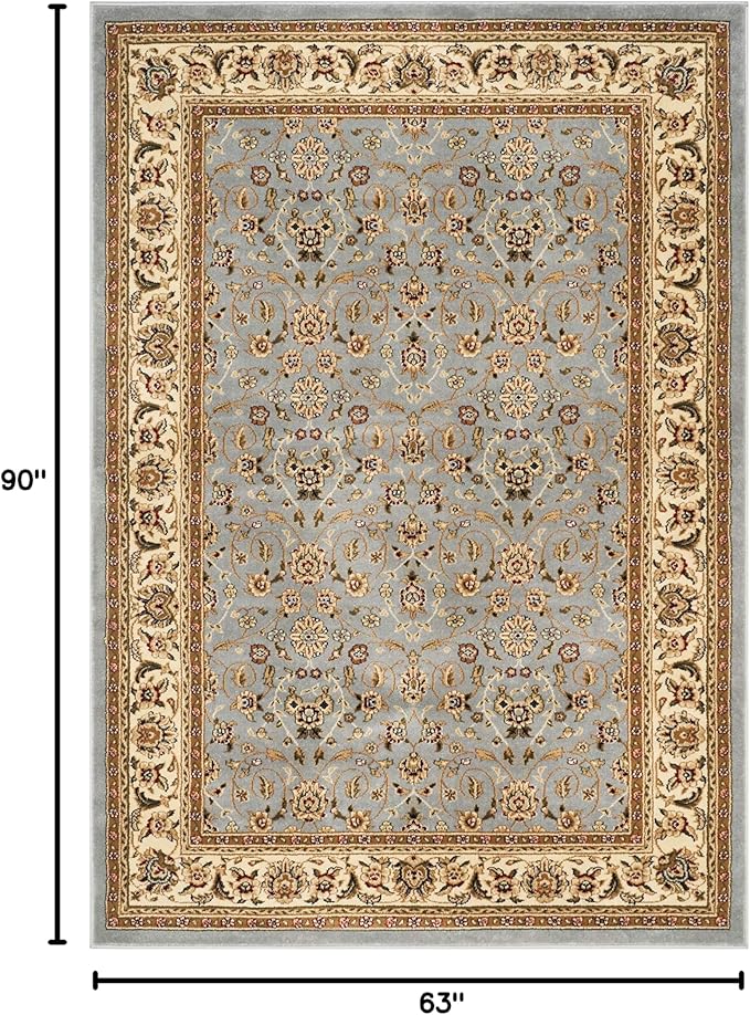 SAFAVIEH Lyndhurst Collection Area Rug - 5'3" x 7'6", Light Blue & Ivory, Traditional Oriental Design, Non-Shedding & Easy Care, Ideal for High Traffic Areas in Living Room, Bedroom (LNH312B)