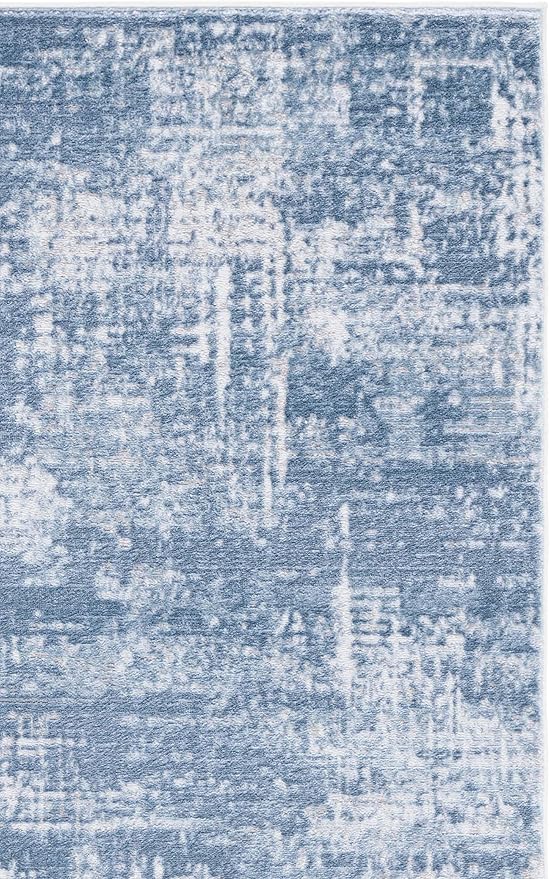 SAFAVIEH Amelia Collection Accent Rug - 3' x 5', Ivory & Steel Blue, Modern Abstract Design, Non-Shedding & Easy Care, Ideal for High Traffic Areas in Living Room, Bedroom, Dining (ALA700D-3)