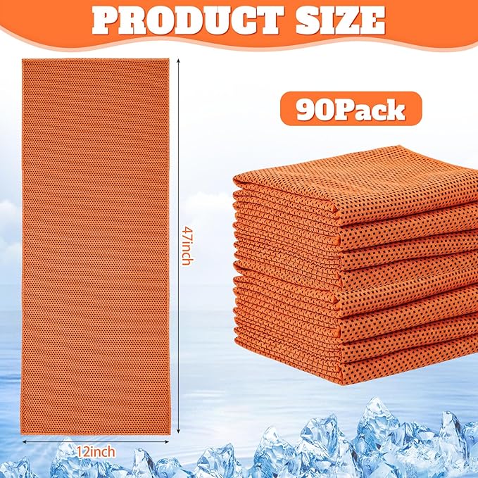 Honoson Cooling Towel Bulk - Neck & Face Cool Chilly Towels Microfiber Breathable Sport Sweat Rag for Gym, Yoga, Travel, Camping, Running, Outdoor