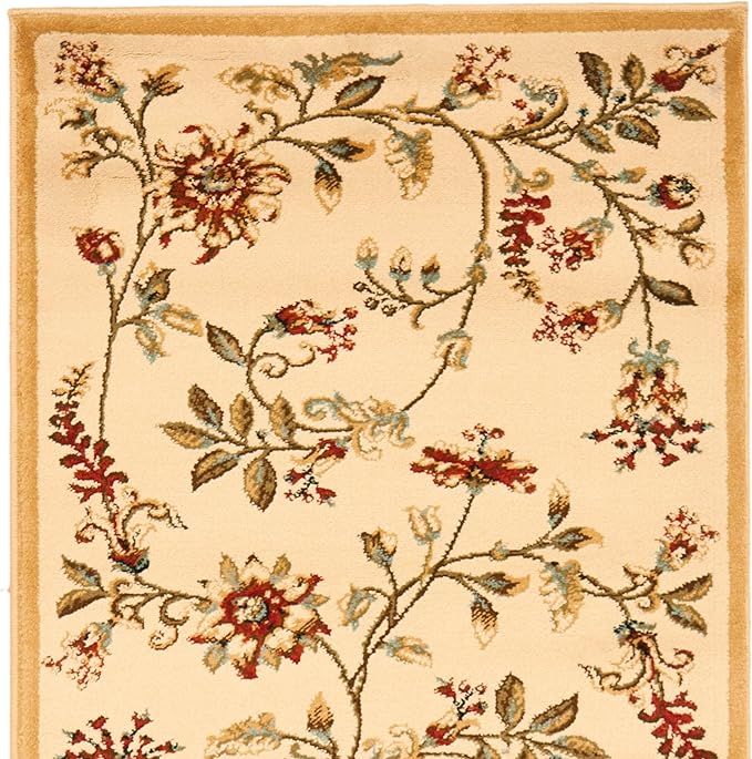 SAFAVIEH Lyndhurst Collection Area Rug - 5'3" Square, Ivory & Multi, Non Shedding & Easy Care, Ideal for Living Room, Bedroom, Home Office, Dining Space (LNH552-1291-5SQ)