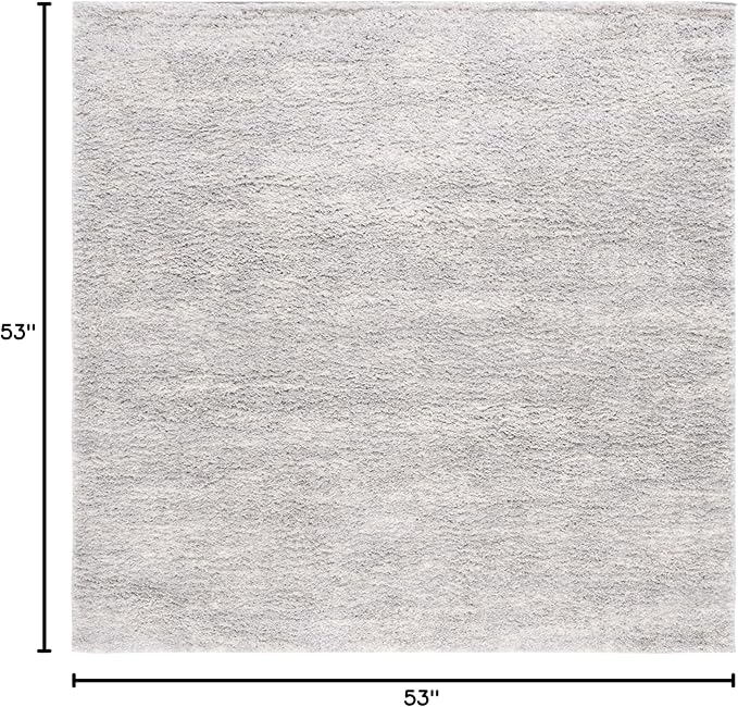 SAFAVIEH Berber Shag Collection Accent Rug - 4' Square, Grey & Ivory, Modern Design, Non-Shedding & Easy Care, 1.2-inch Thick, Ideal for The Living Room, Bedroom, Dining Room (BER563G-4SQ)
