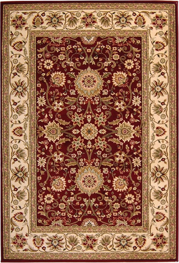SAFAVIEH Lyndhurst Collection LNH212F Traditional Oriental Non-Shedding Living Room Bedroom Dining Home Office Area Rug( Red / Ivory, 7'9" x 9'9")